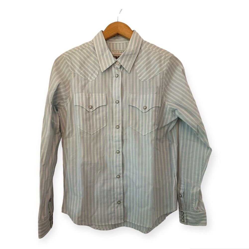 NEW Tecovas Pearl Snap Women Small Long Sleeve Western Flap Pocket Cowboy Shirt